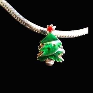 Christmas tree sterling silver 925 charm bead